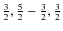 $\frac{3}{2},\frac{5}{2} - \frac{3}{2},\frac{3}{2}$