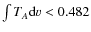 $\int T_A {\rm d} v < 0.482$
