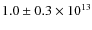 $1.0 \pm 0.3 \times 10^{13}$