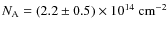 $N_{\rm A}=(2.2\pm0.5)\times 10^{14}~\rm cm^{-2}$