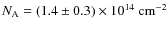 $N_{\rm A}=(1.4\pm0.3)\times 10^{14}~\rm cm^{-2}$