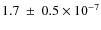 $1.7~\pm~0.5\times10^{-7}$
