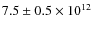 $7.5 \pm 0.5 \times 10^{12}$