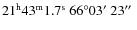 $\rm 21^h43^m1.7^s\ 66^{\circ} 03\hbox{$^\prime$ }23\hbox{$^{\prime\prime}$ }$