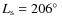 $L_{\rm s} = 206\hbox{$^\circ$ }$