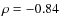 $\rho = - 0.84$