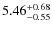 $\rm 5.46^{+0.68}_{-0.55}$