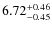 $\rm 6.72^{+0.46}_{-0.45}$