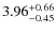 $\rm 3.96^{+0.66}_{-0.45}$