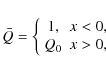 \begin{displaymath}\bar Q = \left \{ \begin{array}{cr}
1, & x<0, \\
Q_0 & x> 0,
\end{array}\right.
\end{displaymath}