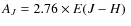 $A_J=2.76\times\mbox{$E(J-H)$ }$