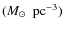 $(\mbox{$M_\odot$ }~\rm pc^{-3})$
