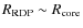 $R_{\rm RDP}\sim R_{\rm core}$