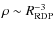 $\rho \sim R^{-3}_{\rm RDP}$