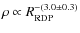 $\rho\propto R^{-(3.0\pm0.3)}_{\rm RDP}$