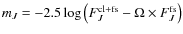 $m_J=-2.5\log\left(F_J^{\rm cl+fs}-
\Omega\times F_J^{\rm fs}\right)$