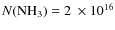 $N(\ensuremath {{\rm NH_3}} )=2\ensuremath{{~\times 10^{16}}} $