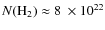 $N(\ensuremath{{\rm H_2}} )\approx 8\ensuremath{{~\times 10^{22}}} $