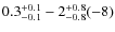$\rm0.3^{+0.1}_{-0.1}-2^{+0.8}_{-0.8}(-8)$