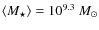 $\langle M_{\star}\rangle =10^{9.3}~M_{\odot}$