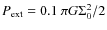 $P_{{\rm ext}} = 0.1~\pi G \Sigma _{{\rm0}} ^{2}/2$