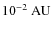 $10^{-2}~{\rm AU}$