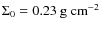 $\Sigma _{0} = 0.23~{\rm g}~{\rm cm}^{-2}$
