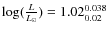 $\log(\frac{L}{L_{\odot}})=1.02^{0.038}_{0.02}$
