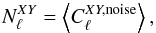 \begin{equation} \label{eq:noise_bias} N_\ell^{XY} = \left\langle C^{XY,\mathrm{noise}}_\ell\right\rangle, \end{equation}