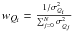 $w_{Q_i}=\frac{1/\sigma^{2}_{Q_i}}{\sum_{j=0}^{N}\sigma^{2}_{Q_j}}$