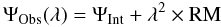 Mathematical equation: \begin{equation} \Psi _{\rm Obs}(\lambda)=\Psi _{\rm Int}+\lambda^2 \times {\rm RM} \label{psi} \end{equation}