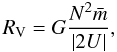 \begin{equation} \label{virial} R_{\rm V} = G \frac{N^2 \bar{m}}{|2U|}, \end{equation}