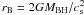 $r_{\rm B} = 2 G M_{\rm BH}/c^2_{\rm s}$