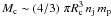 $M_{\rm c}\sim (4/3)\,\,\pi R_{\rm c}^3\,n_{\rm j}\,m_{\rm p}$