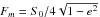 $F_m=S_0/ 4\sqrt{1-e^2}$