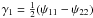 $\gamma_1=\frac12(\psi_{11}-\psi_{22})$