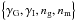 $\bc{\gamma_{\rm G},\gamma_{\rm I},n_{\rm g},n_{\rm m}}$