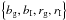 $\bc{b_{\rm g},b_{\rm I},r_{\rm g},r_{\rm I}}$