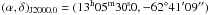 $(\alpha, \delta)_{\rm J2000.0} = (13^{\rm h}05^{\rm m} 30\fs0, -62\degr 41\arcmin 09\arcsec)$