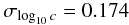 \begin{equation} \sigma_{\log_{10} c}=0.174 \label{eq:sigc} \end{equation}