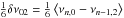 Mathematical equation: $\frac{1}{6}\delta \nu_{02} = \frac{1}{6} \left\langle \nu_{n,0} - \nu_{n-1,2} \right\rangle $
