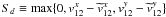 Mathematical equation: $S_d \equiv {\rm {max}}\{0,v^x_{12} - \widetilde{v}^x_{12}, v^y_{12} - \widetilde{v}^y_{12}\}$