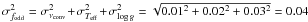 Mathematical equation: $\sigma^2_{\fodd}=\sigma^2_{\nu_{\rm conv}}+\sigma^2_{\Teff}+\sigma^2_{\logg}=\sqrt{0.01^2+0.02^2+0.03^2} = 0.04$