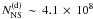 $N^{\rm (d)}_{\rm NS}\,\sim\,4.1\,\times\,10^8$