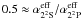 $0.5 \approx \alpha^{\rm eff}_{2^2{\rm S}}/\alpha^{\rm eff}_{2^2{\rm P}}$