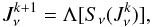 \begin{eqnarray} J_\nu^{k+1} = \Lambda [S_\nu (J_\nu^{k})], \label{lambda} \end{eqnarray}