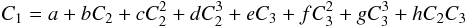 $$C_1=a+b C_2+c C_2^2+ d C_2^3+e C_3+f C_3^2+ g C_3^3+h C_2C_3$$
