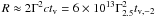 Mathematical equation: $R \approx 2\Gamma^2 c t_{\rm v} = 6 \times 10^{13} \Gamma^2_{2.5} t_{{\rm v},-2}$