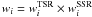$w_i=w_i^{\rm TSR}\times w_i^{\rm SSR}$