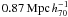 $0.87\,{\rm Mpc}\,h_{70}^{-1}$
